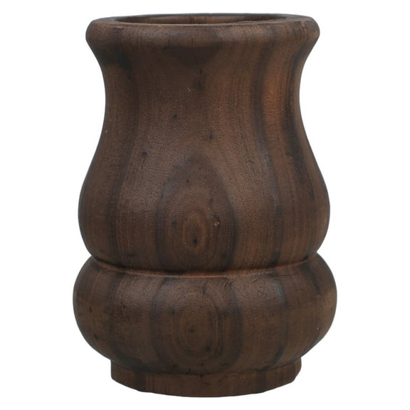 HONMEET Wooden Flower Vase Coffee Color Decorative Tabletop Vase for Floral Arrangements Home Decor