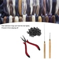 thumbnail image 2 of Yajisi Kit de Herramientas para Extensiones de Cabello con Alicates Curvos y Anillos Negro, 2 of 6