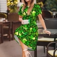 thumbnail image 3 of Goofa leaves and glasses of bee Pattern Women Summer Short Sleeve Midi Dress with Pockets Casual Aline Flowy Tshirt Dress Vocation Beach Sundress, 3 of 6