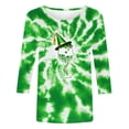 thumbnail image 2 of Craaazy Women's 3/4 Sleeve Round Neck Casual St Patricks Day Irish Festival Clover Comfy Graphics Print Printed Pullover T-shirts Gifts, 2 of 5