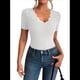 thumbnail image 5 of Camisetas de Corta con Cuello en V y Encaje para Mujer, Camisetas Básicas Ajustadas de Punto Acanalado, Estilo Informal de Verano para Negocios S, 5 of 10