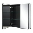 thumbnail image 2 of Fundin Black Aluminum Medicine Cabinet 24 x 24 Inch Recessed or Surface Mount, with Double Door and Adjustable Shelves., 2 of 4