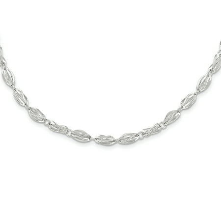 - 14k White Gold Cuban Link Chain Necklace Pendant Charm Fancy For Women