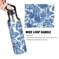 thumbnail image 4 of Yayeee 33oz Insulated Water Bottle Double Wall Stainless Steel with Flip Straw Lid, Blue Garden Pattern, 4 of 7