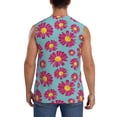 thumbnail image 4 of Lsque Daisies Flowers Print Men's Cotton Blend Sleeveless Muscle Shirts (S-3XL)- Moisture Wicking, Odor Protection, UPF 30+,Large, 4 of 8