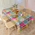 thumbnail image 4 of Boho Bohemia Flower Rectangle Tablecloth 60"x120",Waterproof Polyester Rectangle Table Cloth, Wipeable Spillproof Polyester Tablecloth for Dining, Camping, Indoor and Outdoor, 4 of 6