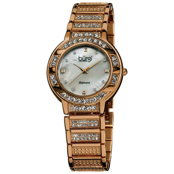 Women's Mother of Pearl Diamond Quartz Rose-Tone Watch