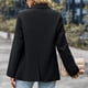 thumbnail image 5 of Chaqueta de traje con cuello vuelto para mujer Chaqueta con botones de trabajo de oficina con dobladillo dividido en la espalda de manga larga y bolsillo con solapa Negro S, 5 of 6