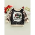 thumbnail image 2 of Bagilaanoe Toddler Baby Girl Boy Christmas Sweatshirt Long Sleeve Leopard Christmas Tree Print Pullover 6M 9M 12M 18M 24M 3T Kids Fall Loose Tee Tops, 2 of 9