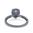 thumbnail image 3 of Black Tone, Simulated Cubic Zirconia Size-6 Vintage Style Art Deco Solitaire Accent Pear Wedding Engagement Ring 925 Sterling Silver, 3 of 7