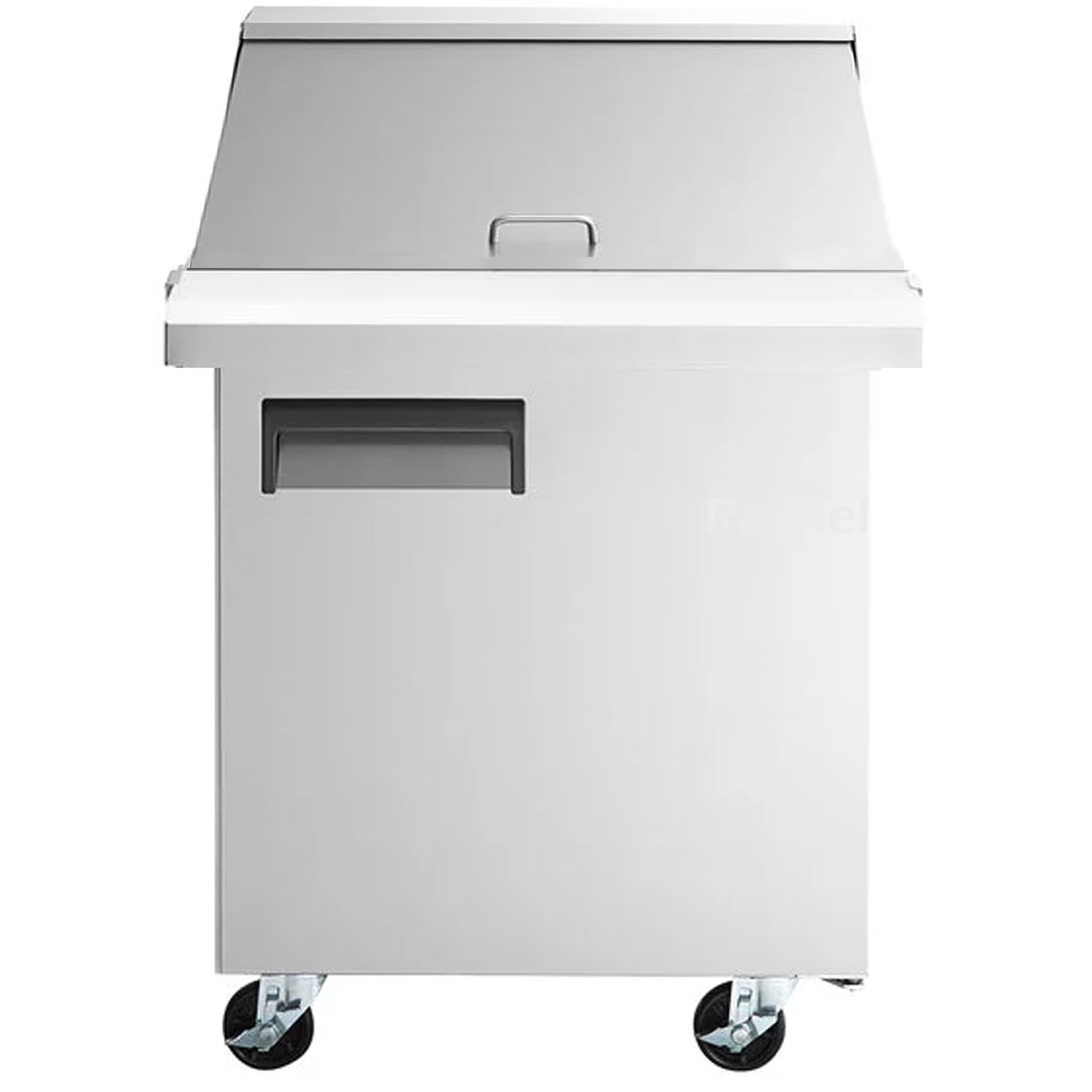 27" Commercial Stainless Steel Prep Refrigerator with Solid Lid – 6 Cu Ft, Commercial Sandwich & Salad Prep Table, R290, ETL & NSF