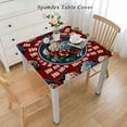 thumbnail image 2 of Round Edge Closing Tablecloth, Christmas erasable Tablecloth With Elastic Edge, pattern laugh, Fits Round Table Diameter, For Dinner Kitchen Party, Multicolor, 2 of 7