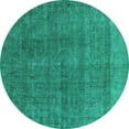 thumbnail image 1 of Ahgly Company Machine Washable Indoor Round Oriental Turquoise Blue Industrial Area Rugs, 5' Round, 1 of 4