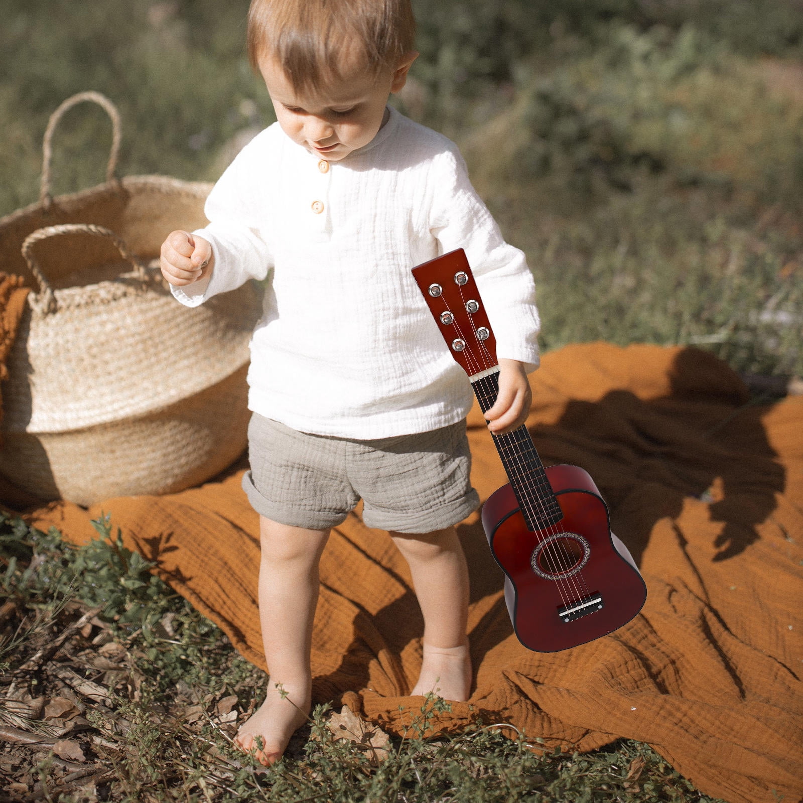 PBPBOX Guitar Beginner Child Acoustic Guitar Coffee Wood for Children Home Use 1Pc 23 Inch