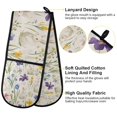 thumbnail image 2 of Yayeee Double Oven Mitt Kitchen Heat Resistant Baking 35" x7" Quilted Glove, Blue Floral Rabbit, 2 of 6