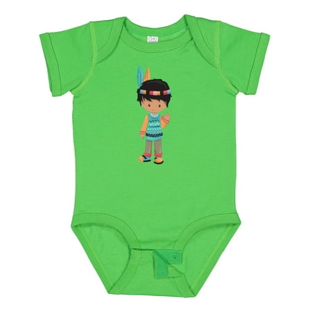 

Inktastic Native American Boy Cute Boy Black Hair Gift Baby Boy Bodysuit