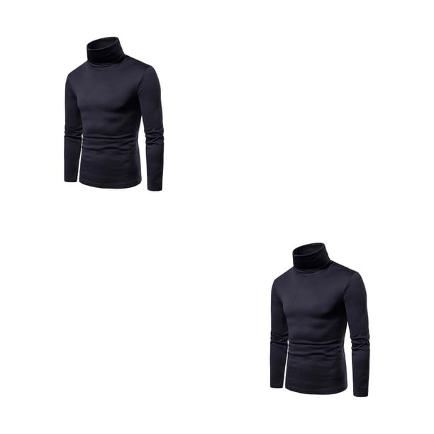 Minnieouse Hombre Camisa térmica Jersey de cuello alto Oficina de invierno Ropa interior de fondo Type1 NO1