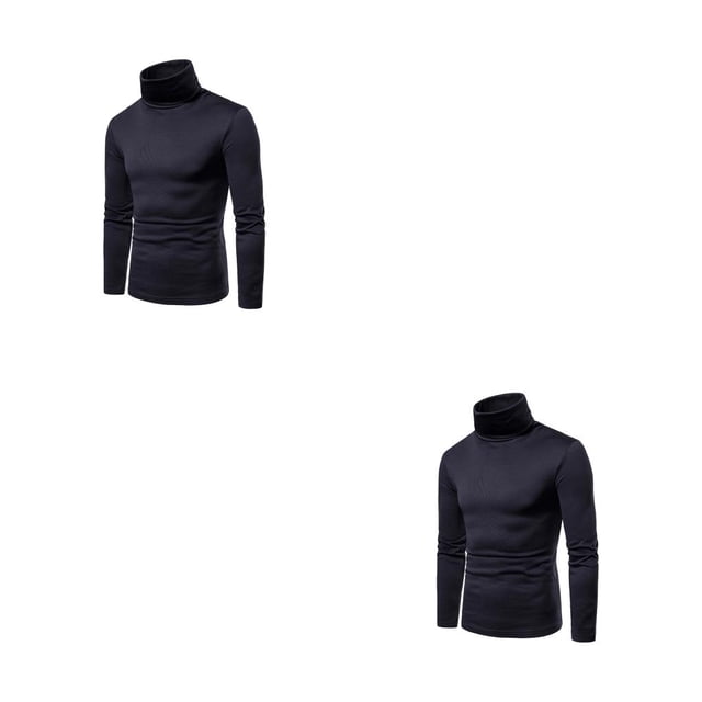 Minnieouse Man Thermal Shirt Cotton Turtleneck Solid Pullover Inner Home Color Sleeve Winter School Male Long Underwear Sleep Wear Type1 NO1