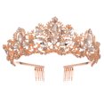 thumbnail image 1 of Tiara y corona para mujer, coronas de reina de cristal con peine, diadema de diamantes de imitación para boda de niñas MFZFUKR CPB-DE-LYY1070-3, 1 of 5