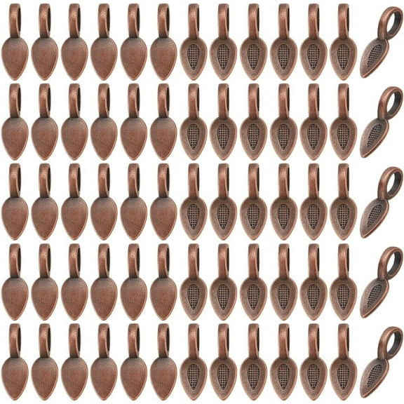 200 Pcs Glue On Bails Spoon Glue-on Pendant Bails Necklace Bails Glue On Earring Bails for Pendants Necklace Earring Jewelry Making