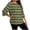 Army Green, variant on MELDVDIB Womens Plus Size T-Shirts 3/4 Sleeve Crewneck Striped Printed Summer Tops Light Weight Oversized Pullover Tees