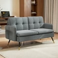 thumbnail image 2 of HOMCOM 55" Loveseat Sofa with Button Tufted Back, Corduroy Small Couch, 2 of 10