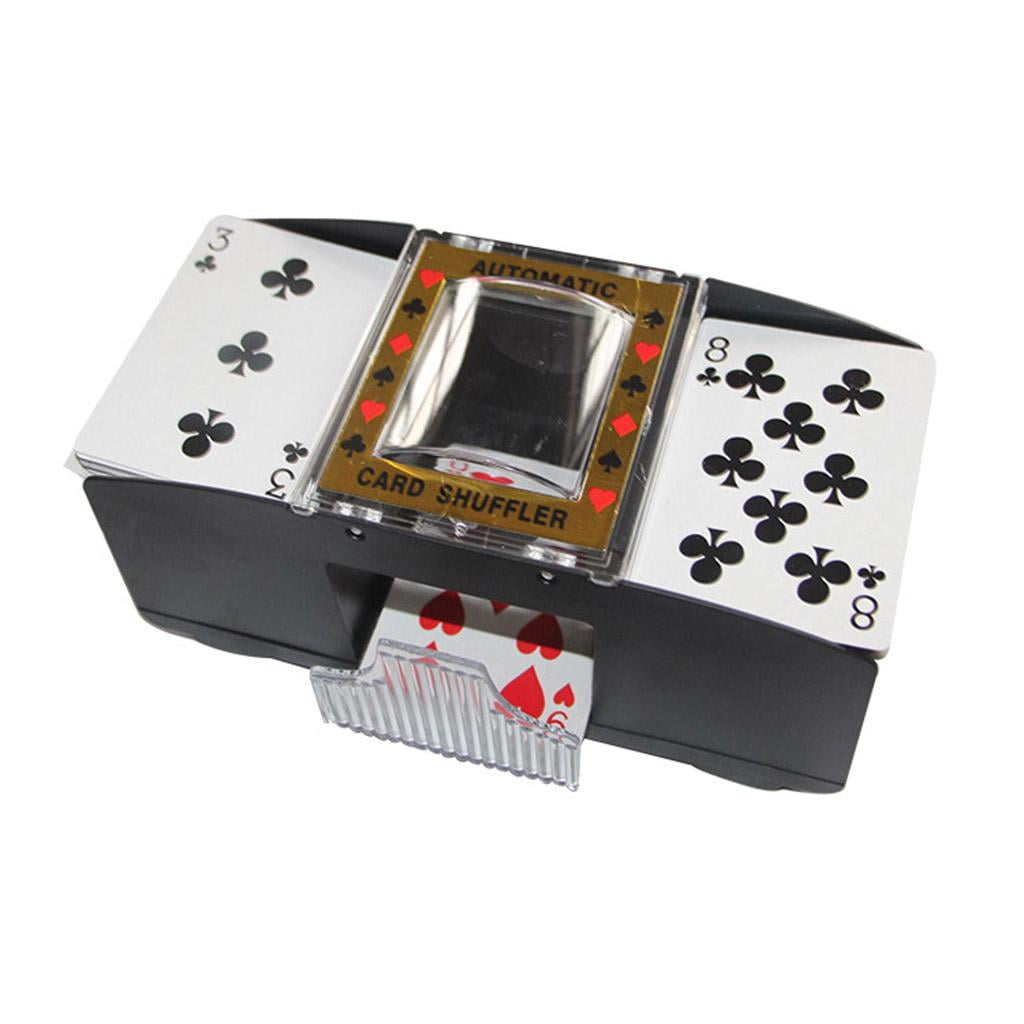 2 Deck Automatic Electronic Poker Card Shuffler Electric Shuffling Machine Black 