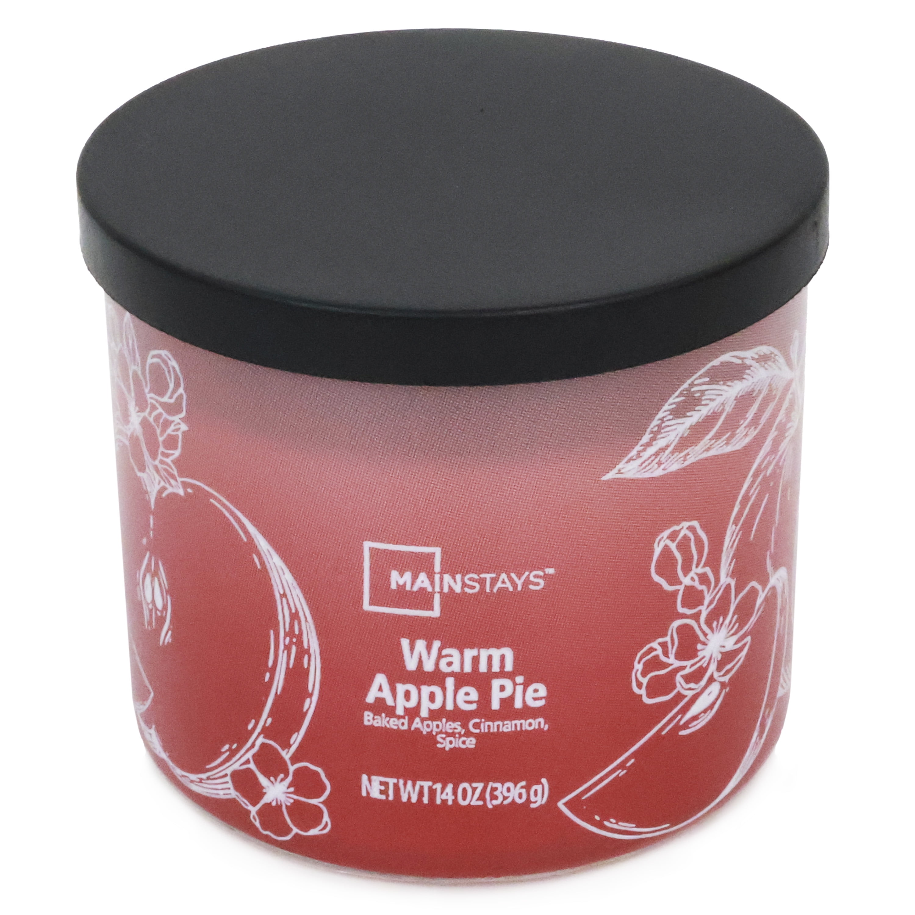 Mainstays 3-Wick Textured Wrapped Warm Apple Pie Scented Candle, 14 oz, MAINSTAYS PL MS 14OZ APPLE PIE