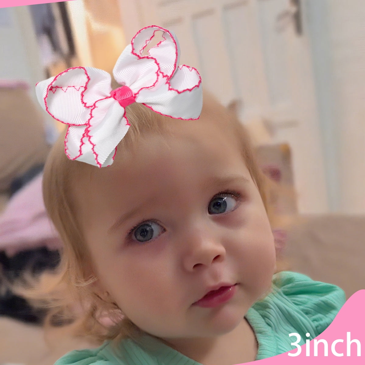 12 Pack 3 Inch Bow Hair Clips for Toddlers Girls, Satin Ribbon Hair Bows for Kids Daily Use Party Hairstyles