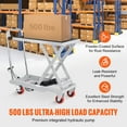 thumbnail image 2 of VEVOR Hydraulic Lift Table Cart 500 lbs Manual Scissor Lift Table 28.5" Gray, 2 of 9