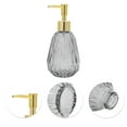 thumbnail image 5 of Unique Bargains 1 Pc Durable Argyle Soap Dispenser 11.84oz Gray Gold Tone, 5 of 6
