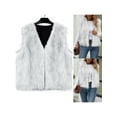 thumbnail image 4 of Rdhnmea Women Faux Fur Waistcoat Lightweight Sleeveless Open Front Short Vest Jacket Coat Outwear Gilet Casual Streetwear, 4 of 5