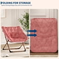 thumbnail image 2 of Silla Lunar Plegable – Adultos – Tapizado Suave en Piel Sintética – Acero Resistente – 136 kg – Sin Montaje – Dormitorio y Salón – Multicolor, 2 of 8