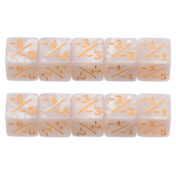 Dados Y Menos Patrón Perlas Dados Accesorios para Juegos Mesa Educativos Dígitos Aritméticos Matemáticas Educación Preescolar (Patrón Perlas Blanco) 10 Piezas