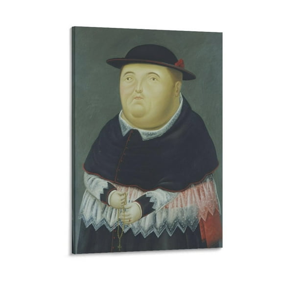 Fernando Botero Priest in The Manner Paintings Wall Art Poster Painting On Canvas Wall Art Poster Scroll Picture Print Living Room Walls Decor Home Posters 12x18inch(30x45cm)