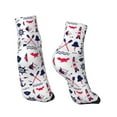 thumbnail image 4 of Bingfone Sailing Marine Travel Design Patterned Men'S Women'S Casual Cotton Socks, 4 of 9