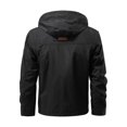 thumbnail image 4 of WTOBBY Men's Detachable Outdoor Jacket, Solid Color Workwear Style with Zippered Pockets, Long Sleeve Casual Coat for Practical Daily Use,Black 2XL, 4 of 5
