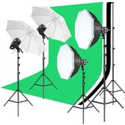 GVM LED Video Lights P80S 4-Light Kit with Umbrellas,Softboxes,and Backdrops