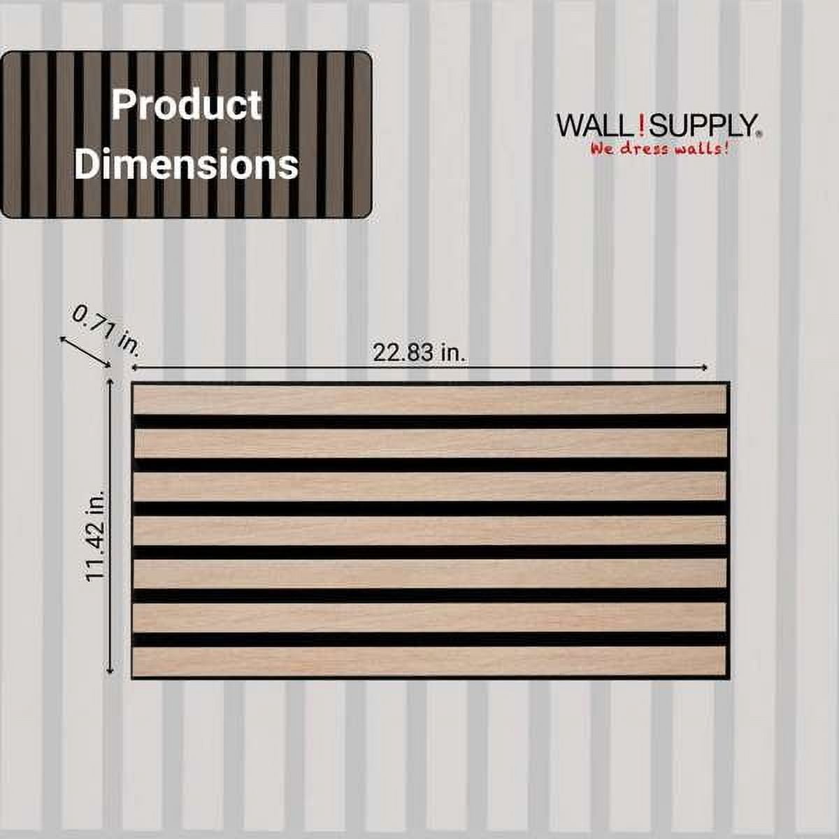 Wall!Supply UltrAcoustic Eco Tile in Natural Oak - 3D Acoustic Polystyrene Wall Panels - Easy DIY Installation – Natural Oak Wood Look Finish - Set of 6 Panels (10.87 sq ft)