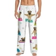 thumbnail image 2 of Lsque Yoga Dogs Poses Print Men's Pajama Pants, Lounge Pant - Comfortable Home Wear,Elastic Waistband, Stylish Design-Small, 2 of 9