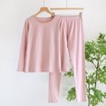 thumbnail image 2 of TARIENDY Cotton Pajamas for Women Set 2 Piece Basic Loungewear Long Sleeve Pjs Tops and Long Pants Comfy Crewneck Nightwear Pink XXL, 2 of 10