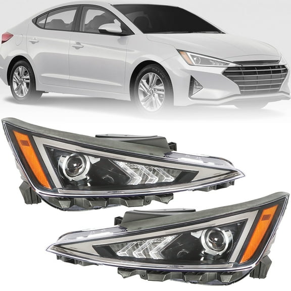 LABLT Replacement for 2019 2020 Hyundai Elantra Projector Headlight Assembly Pair Left Right Side