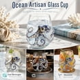 thumbnail image 3 of 3D Ocean Octopus Drinking Glass,Artisanal Handmade Blue Ringed Octopu Glassware,Coastal Home Decor Gift for Ocean Lovers(blue whale), 3 of 9