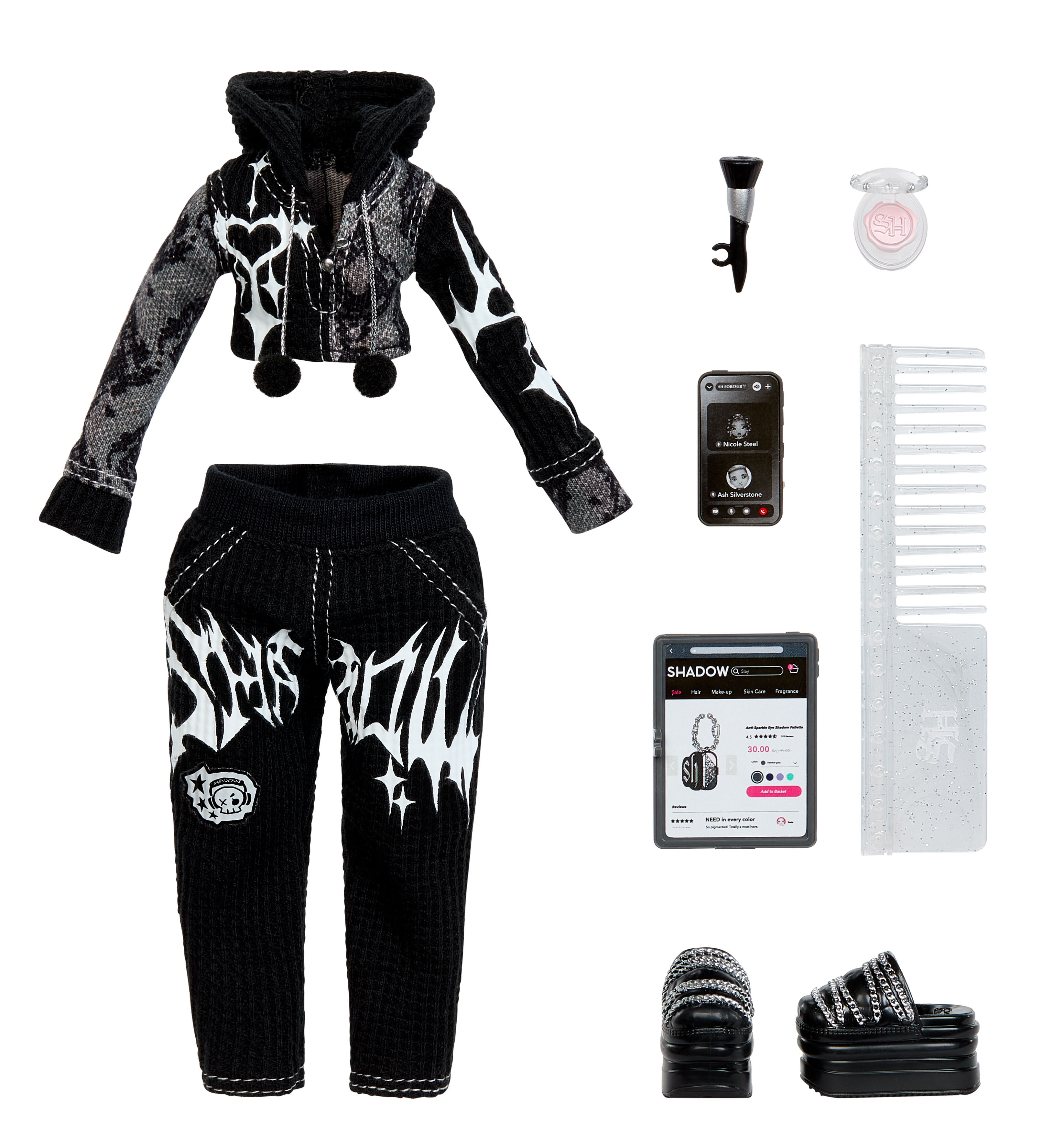 Rainbow High Shadow High Girl's Night Heather Grayson - Grayscale 11" Fashion Doll, Black and White Hair & Outfit