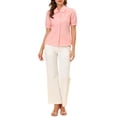 thumbnail image 2 of CAMISA DE ALGODÓN ELEGANTE DE MANGA CORTA CON BOTONES PARA MUJERES CHIC INSPIRADORAS TAMAÑO 5 M, 2 of 6