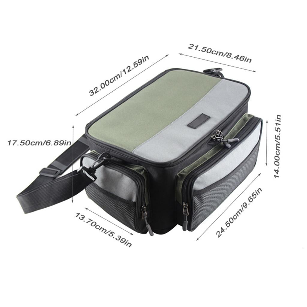 Yihuala Large Capacity Fishing Tackle Bag MultiPockets Fishing Gear Carrying Bag Outdoor Portable Fishing Shoulders Crossbody Ba