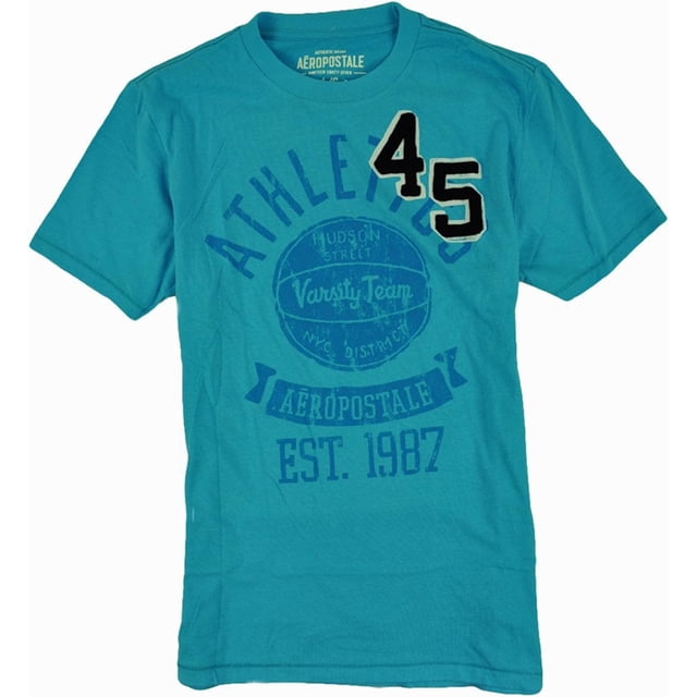 Aeropostale - Camiseta gráfica para hombre, color azul, talla mediana Aeropostale Camiseta gráfica