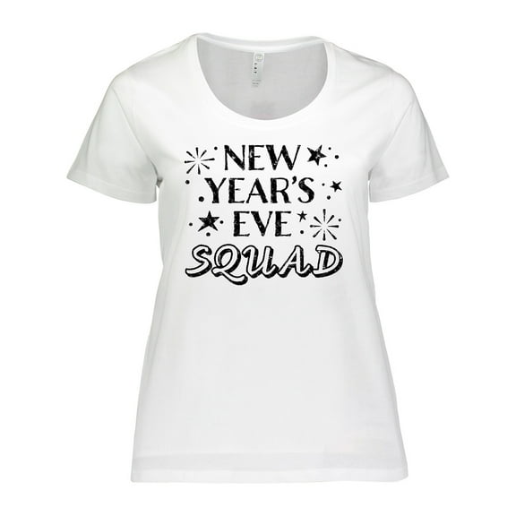 Inktastic New Year's Eve Squad with Stars in Black Women's Plus Size T-Shirt