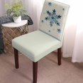 thumbnail image 3 of Chair Covers for Dining Room Set of 6,Watercolors Christmas Snowflakes Stretch Seat Protector Removable Washable Chairs Slipcovers for Kitchen Banquet Wedding Hotel,Stripes on Linen, 3 of 6