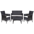 thumbnail image 1 of vidaXL 4 Piece Garden Lounge Set with Cushions Poly Rattan Black, 1 of 5